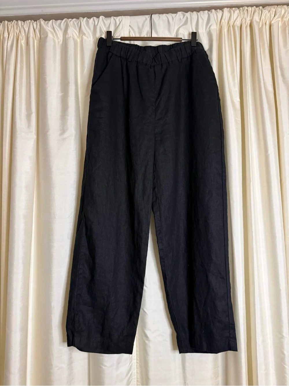 Quince European Linen Pants Wide Leg - Black- Medium- NWOT